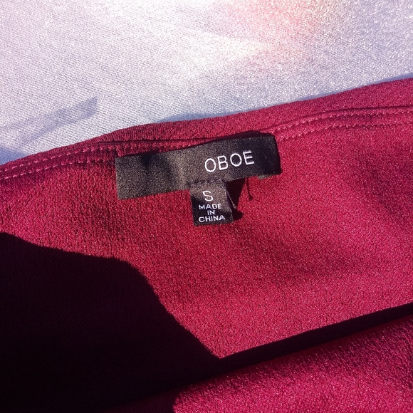 Oboe Wine Cropped Butterfly Top - Picture 9 of 10